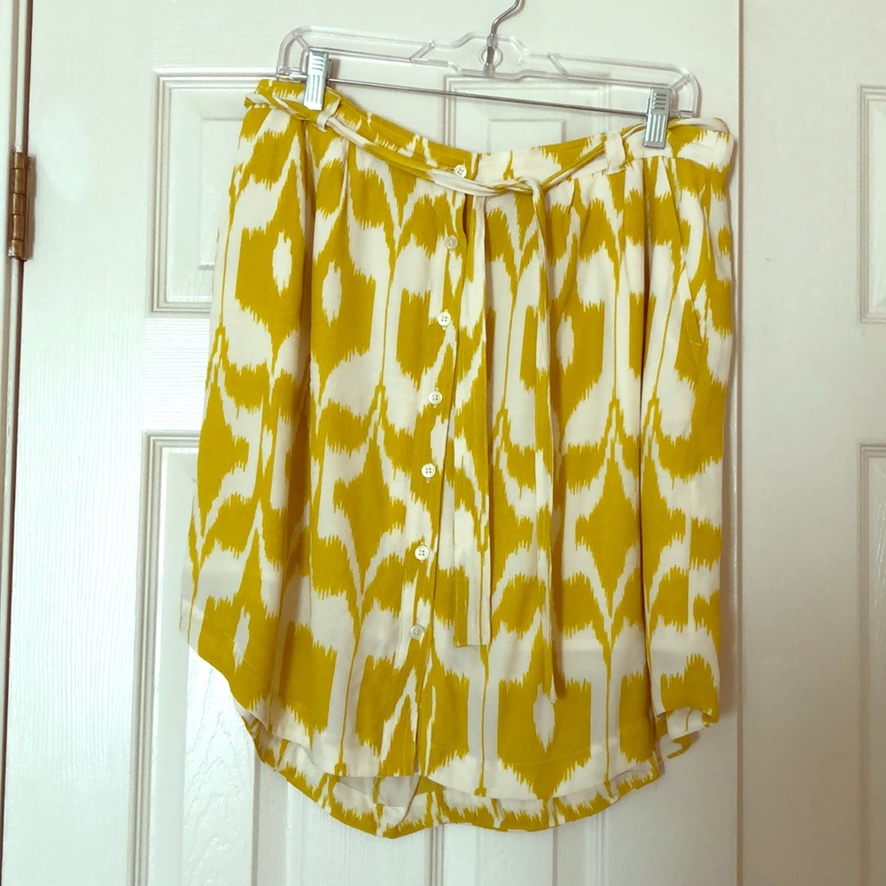 Yellow ikat loft skirt with POCKETS!!